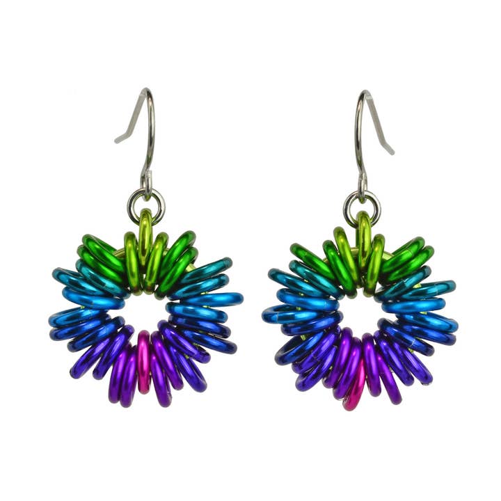 Rebeca Mojica Jewelry - Wholesale Dangle Earrings - Coiled Earrings - Electric Rainbow0