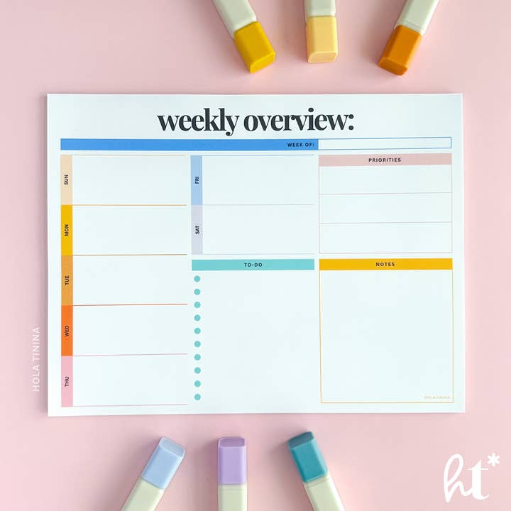 Weekly Overview Notepad Planner | Weekday Plan for wholesale by Hola Tinina