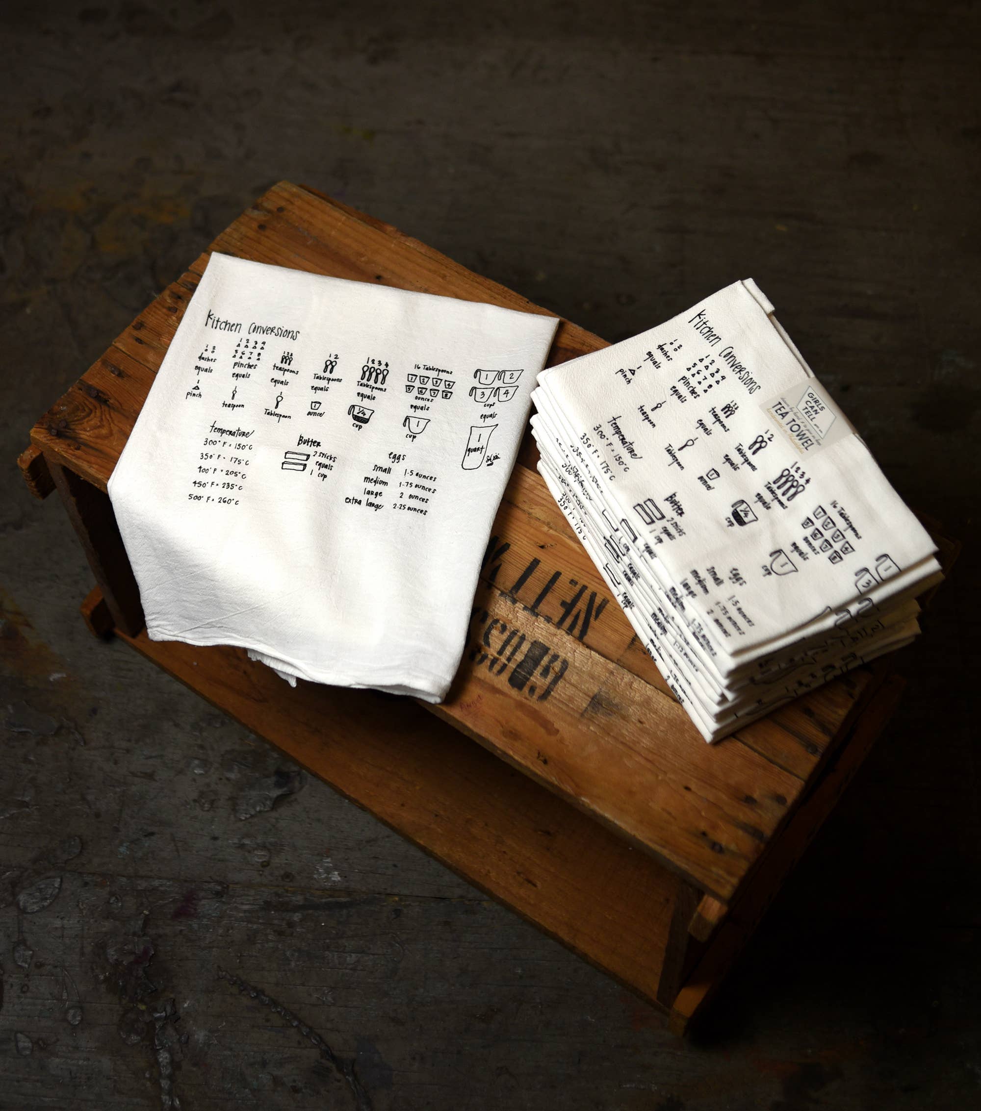 Girls Can Tell - Wholesale Tea Towel - Kitchen Measurements Tea Towel | kitchen | flour sack | dish2