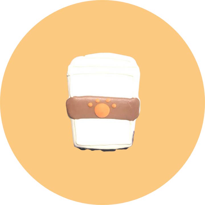 Pumpkin Latte Dog Cookie for wholesale by Bakery Dog