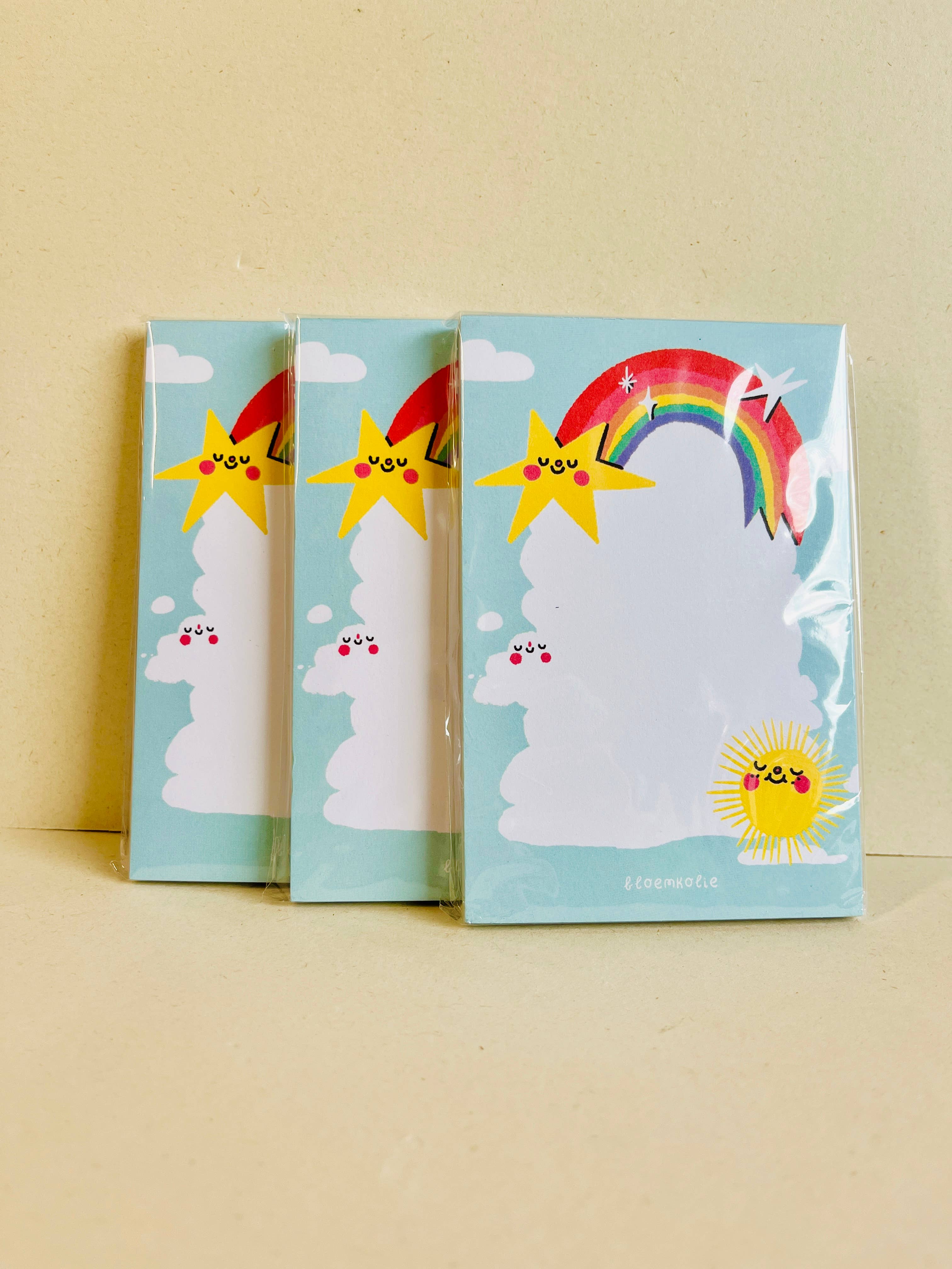 Bloemkolie – Engroshandel Klistermærker – Rainbow Memo Pad / Notatblok med klæbende noter - kawaii skriveartikler3