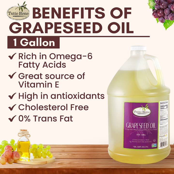 Golden West Specialty Foods - Wholesale Cooking Oil - Tutto Bene Grapeseed Oil - 1 Gallon (128 oz)