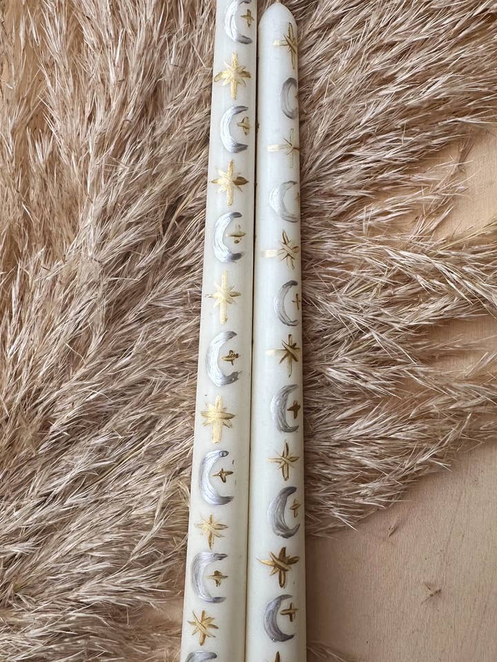 Mond & Sterne Spitzkerzen-Set für den Großhandel von Triple Moon Bath Co.