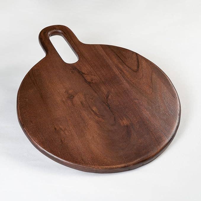 Handmade Indian Acacia Wood Serving Board Charcuterie- 15"x12"-Walnut for wholesale by India Wholesale Co