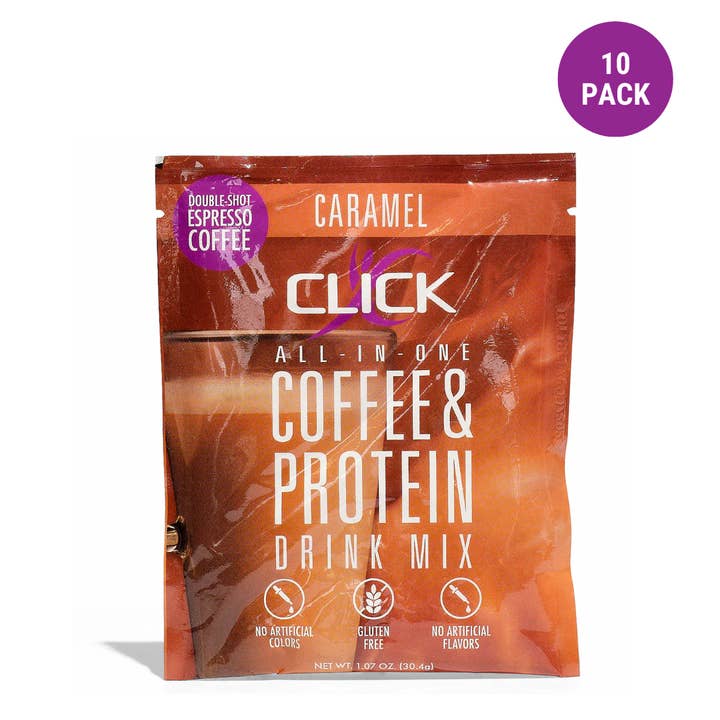 CLICK Kaffee Protein, 10 Einzelportionen, Karamell für den Großhandel von CLICK Coffee Protein Drink