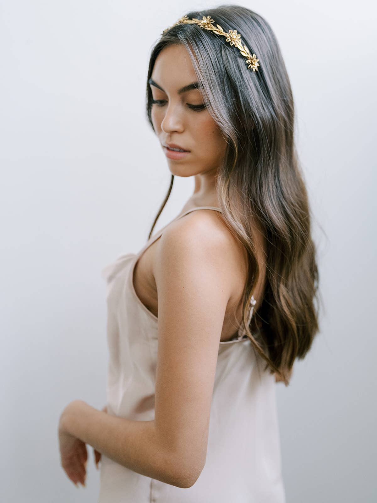 Acute Designs – wholesale Fashion headband – women's – Tiny Floral Vine Gold Headband, Crown, Hairpiece, Wedding6