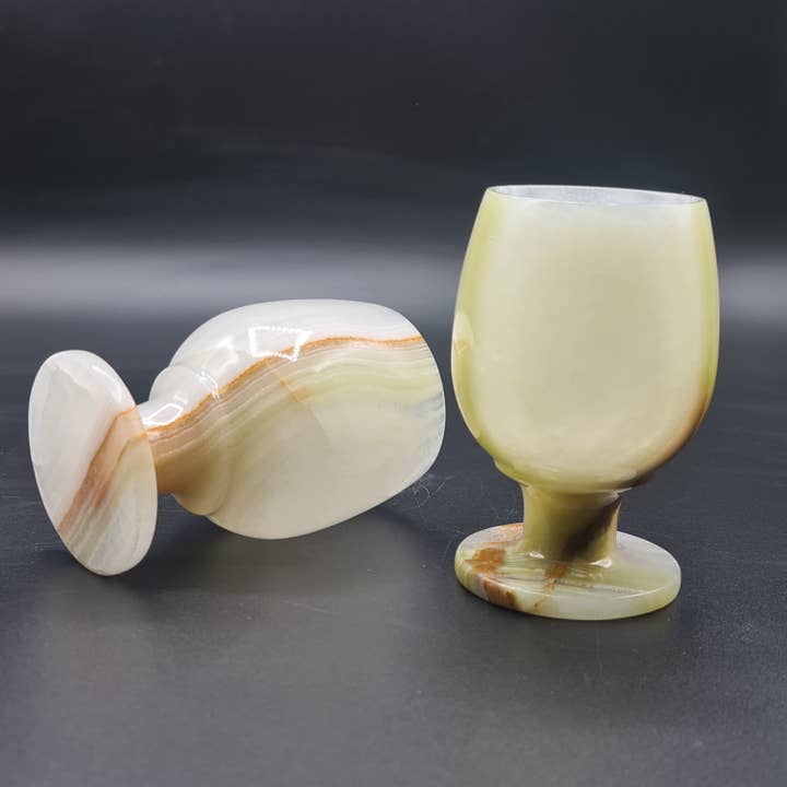 Gemstone Gifts Ltd. - Wholesale Wine Glass - Onyx Goblets (Set of 2), Onyx Wine Glasses
