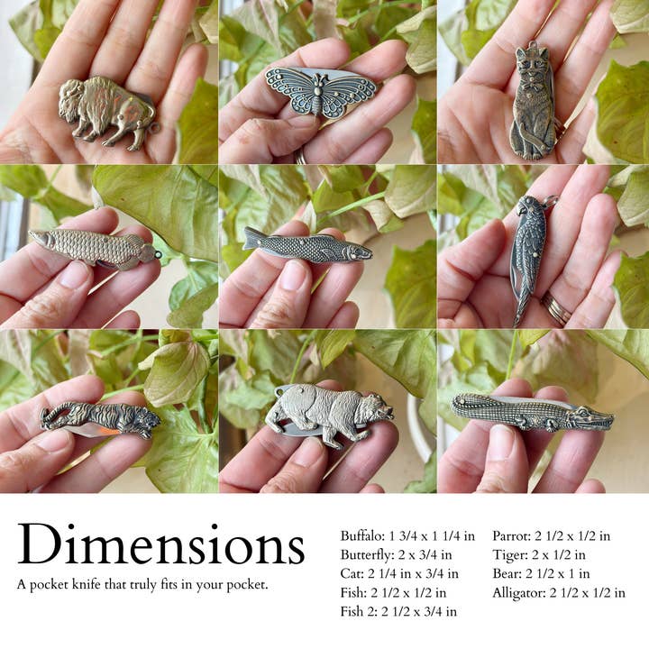 Son of a Sailor - Wholesale Pocket Knife/Holder - Cute Little Brass Animal Pocket Knife