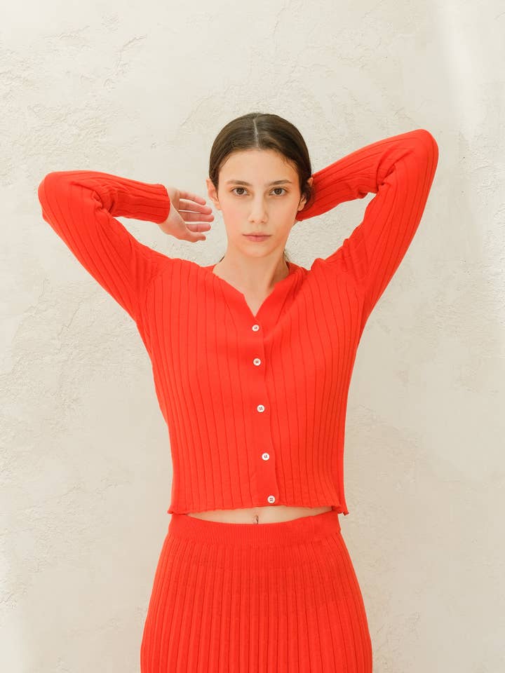 Lèmme - Wholesale Cardigan - Women's - Extra Fine Merino Wool V Neck Cardigan18