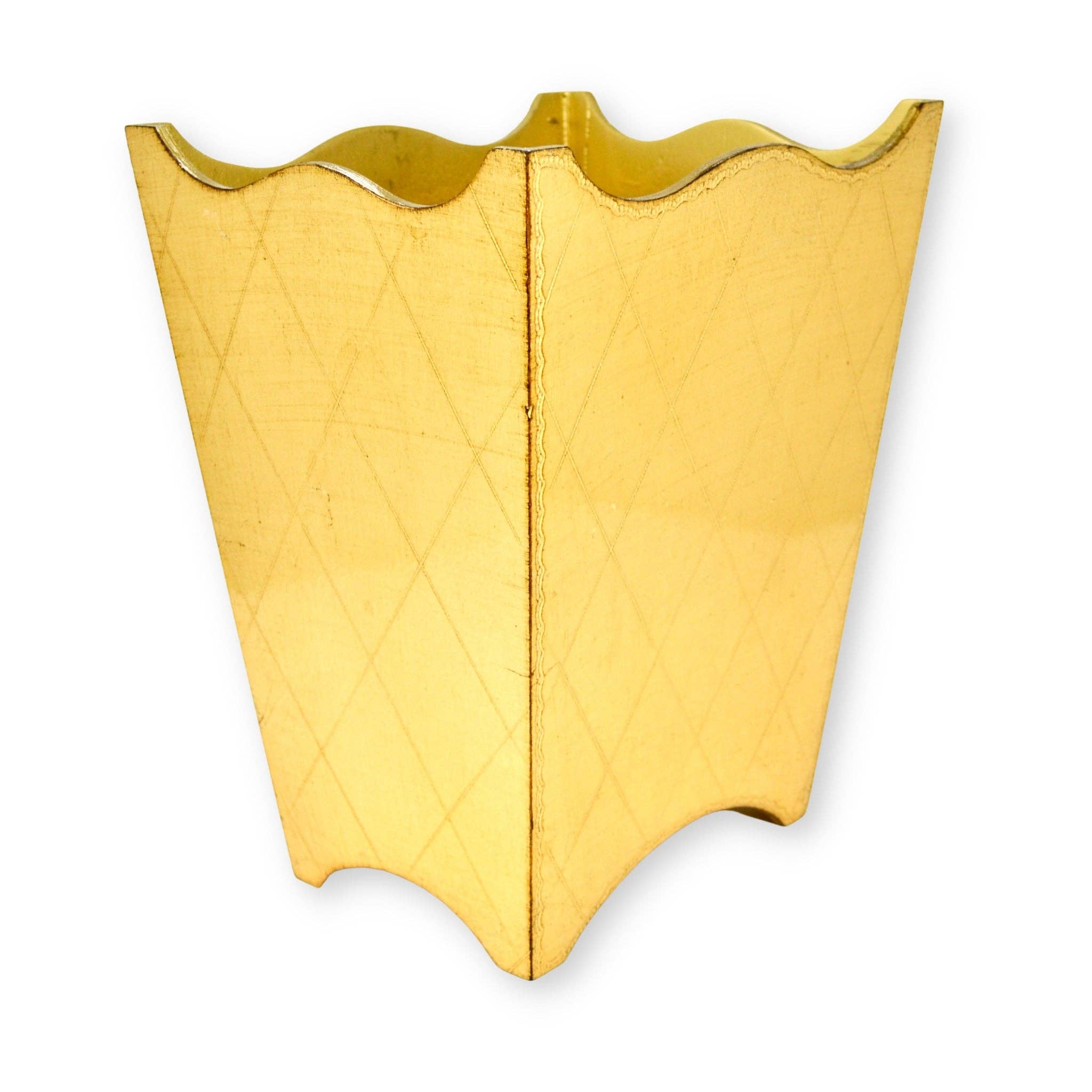 Via Graceffo - Wholesale Trashcan/Trash Bin - Italian Florentine Waste bin, Cappuccino & Gold, Made in Italy5