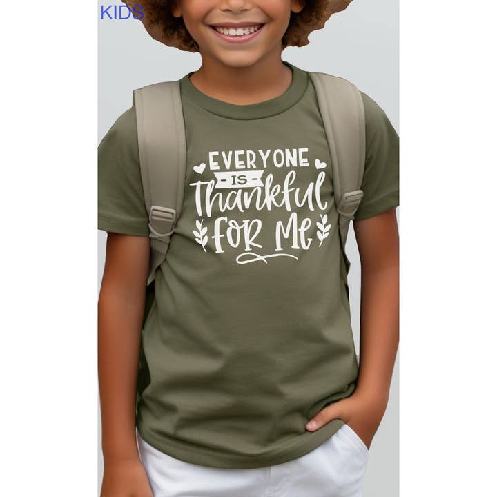 Everyone is Thankful For Me Kids Graphic Tee for wholesale by Kids By Kissed Apparel