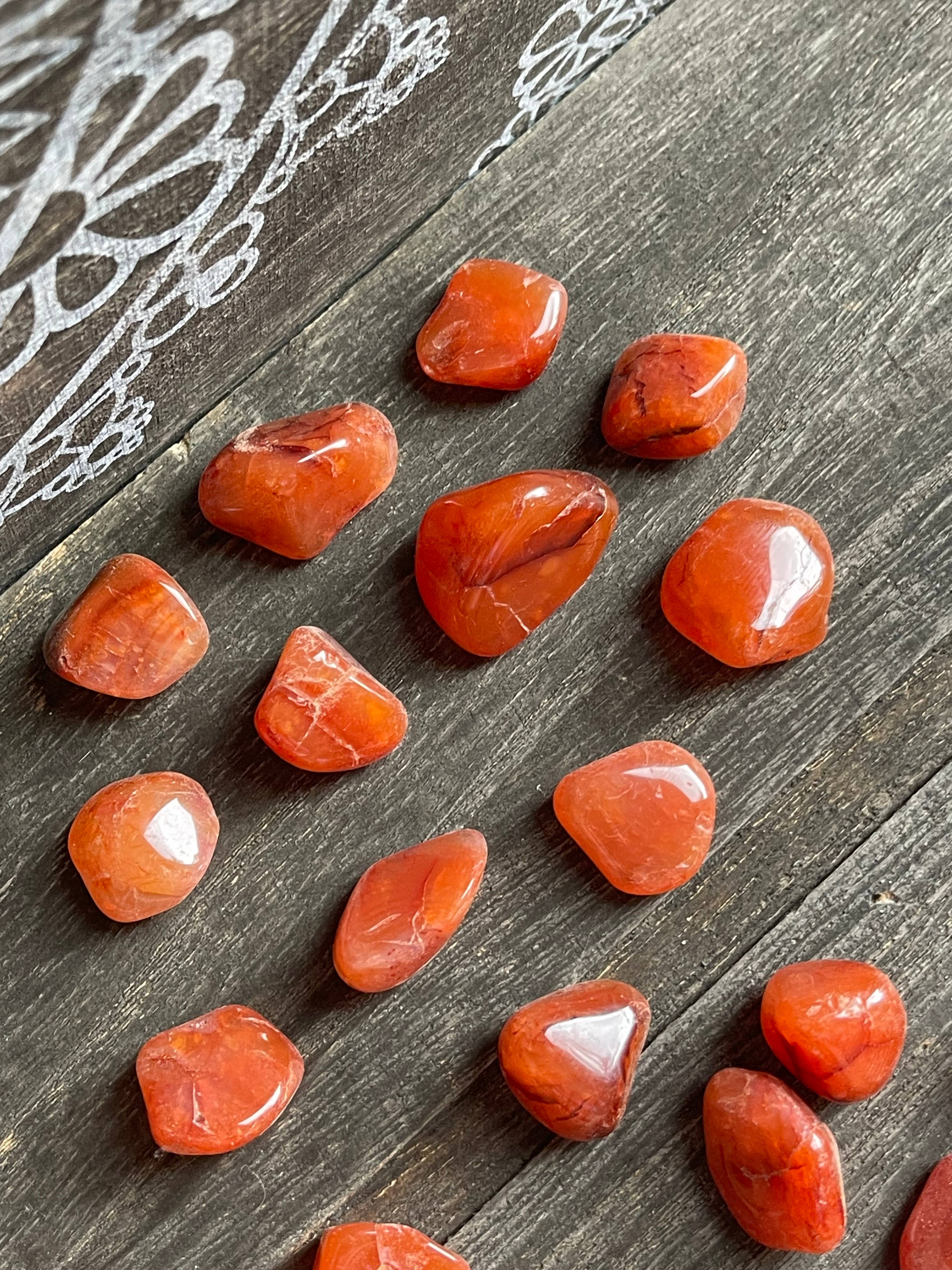 Tumbledshop - Wholesale Spiritual Stone/Crystal - Carnelian Tumbled Stones, You Choose2