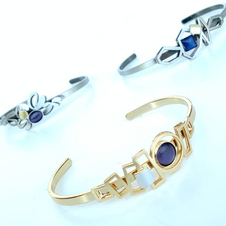 Christophe Poly / Crono Design - Vente Bracelet manchette - BRACELETS (L) - Bracelet Manchette Fin Taille 1&2 Tous Deux Ajustables24