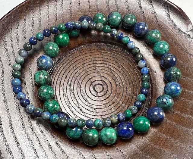 Namu Baru Inc. - Wholesale Beaded Bracelet - Azurite, Malachite, Chrysocolla Bracelet 4mm Average Wrist