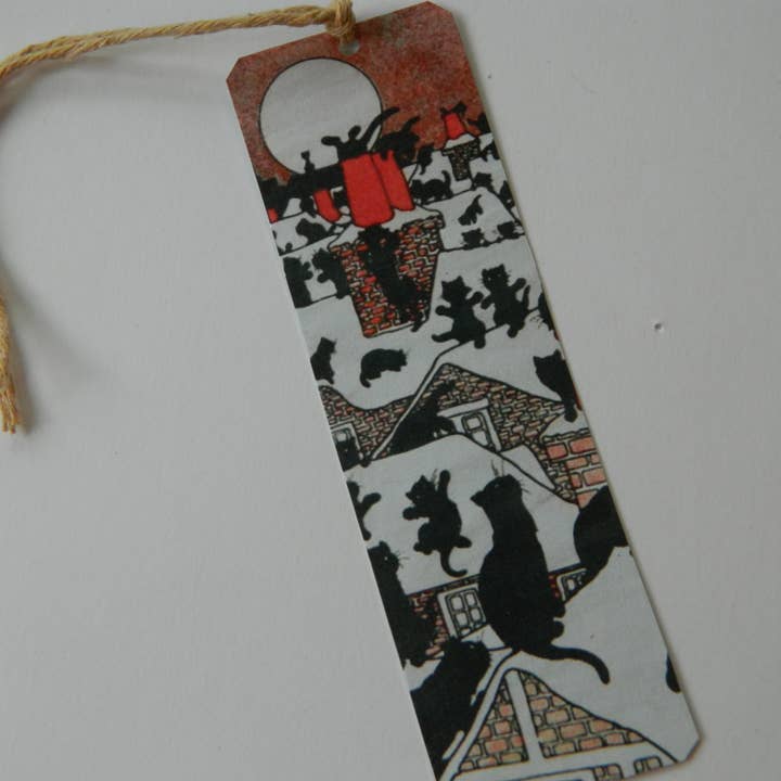 Bookmark Cats on the Rooftops Art for wholesale by Sarah Wood Studio