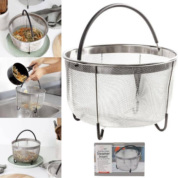 Chef's Star - CTR - Stainless Steel Steamer Insert For 3QT for wholesale by St. Louis Wholesale LLC