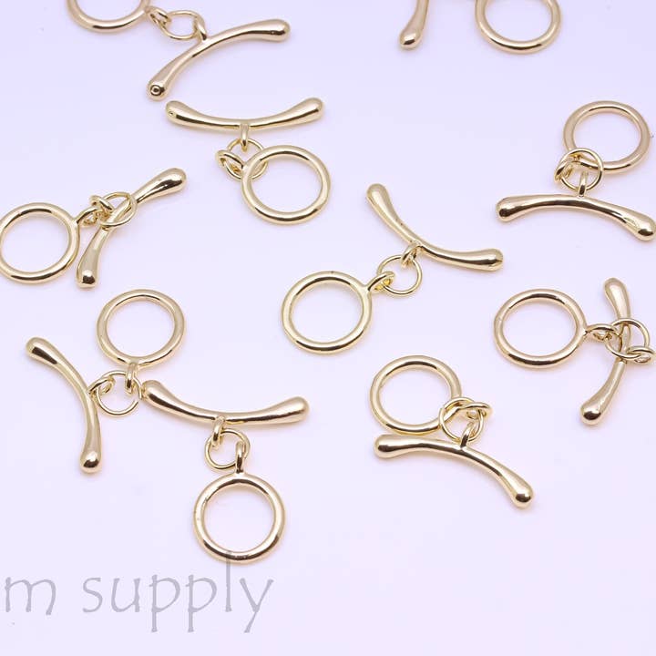 Gold or Silver Plain Y Toggle Clasp Parts CLG037,CLS037 for wholesale by Jewel Pledge