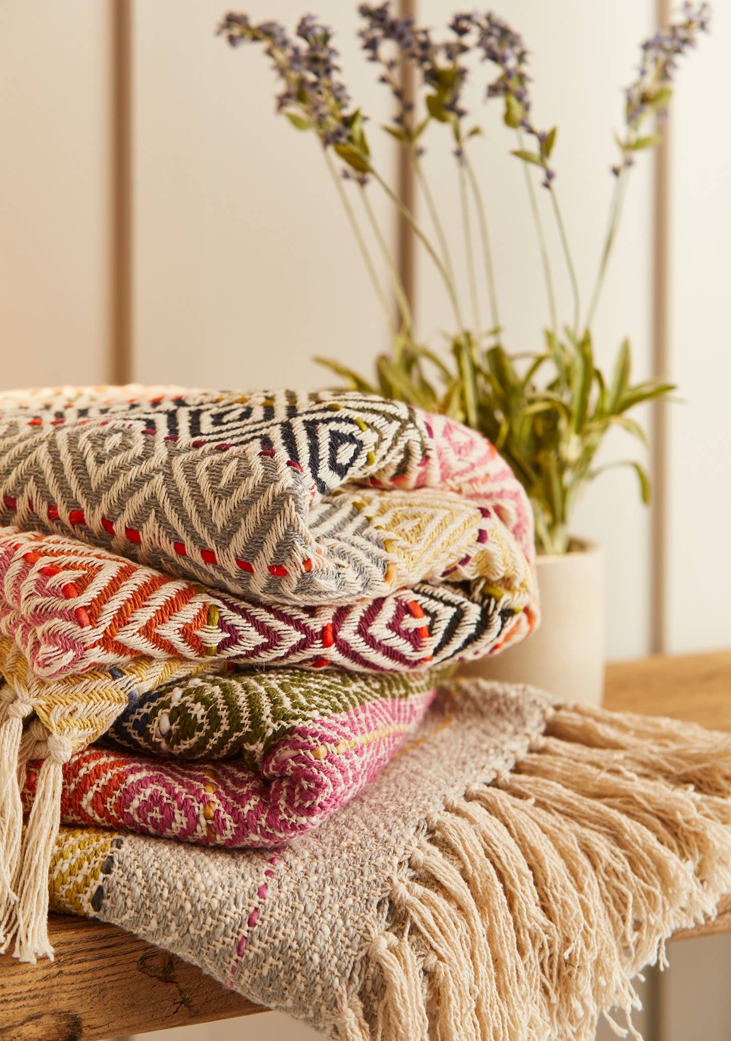 Namaste - Wholesale Throw blanket - Multi Diamond Handloom Cotton Throw2