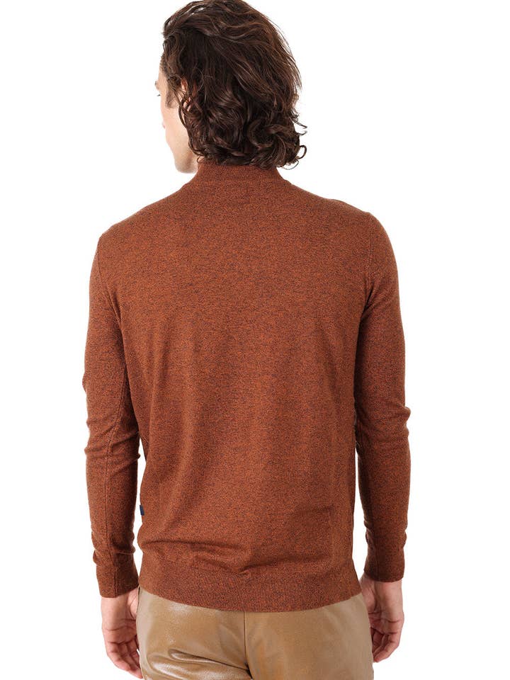 BARABAS - Wholesale Knit Sweater - Men's - Men's Turtleneck Ribbed Solid Color Mock Turtleneck Sweater 2LS21033