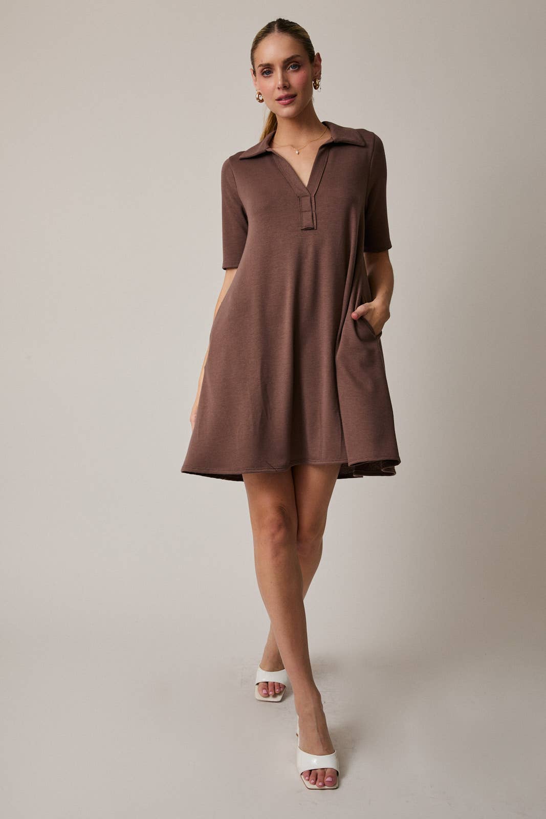 GILLI - Vente Robe – femme - Robe polo mini à manches mi-longues10