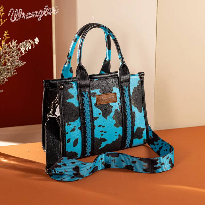 South End Clothing and Apparel L.L.C - Wholesale Tote Bag - Women's - Wrangler Cow Print Tote/Crossbody