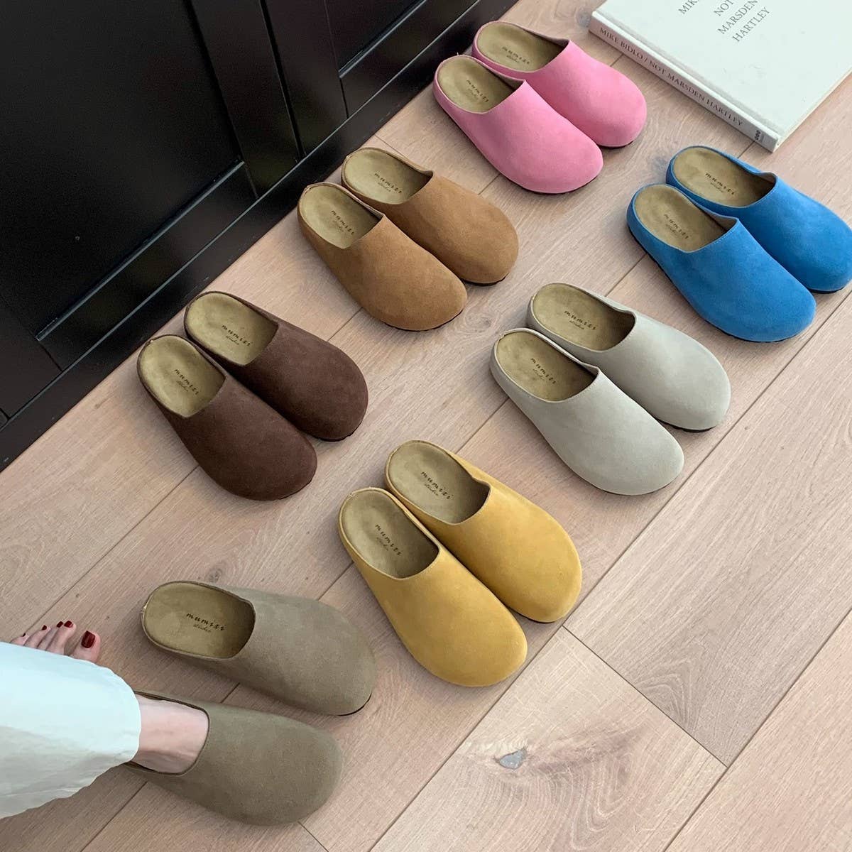 ACCITY - Wholesale Flats/Loafers - Women's - Vintage Leather Clog Mules with Cork Sole_CWSHF00525