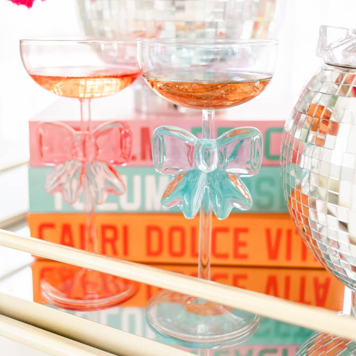 Rock Paper Scissors - Wholesale Wine glass - Bow & Bubbly - Blue Coupe and Wine Glass 2