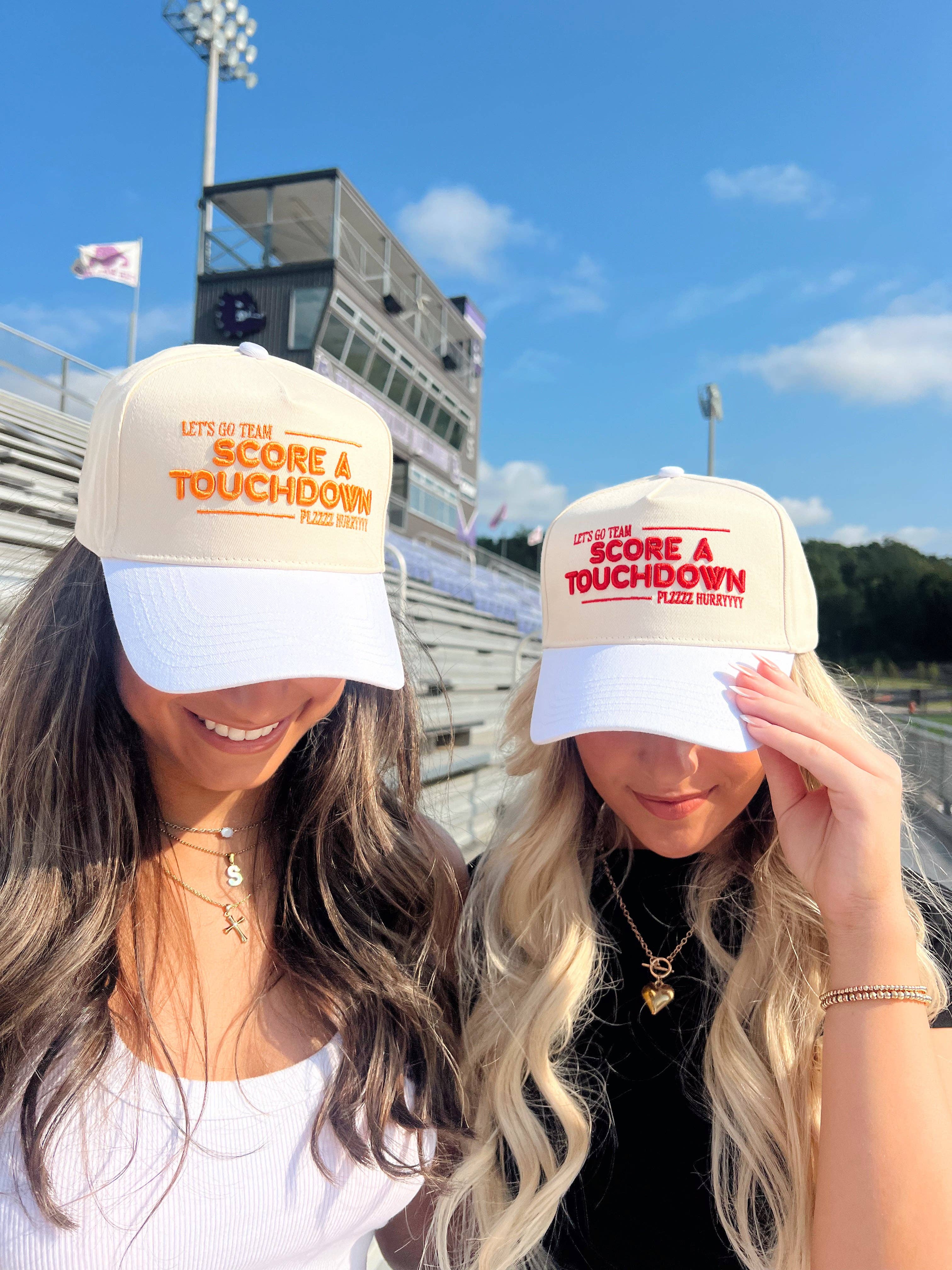 KENZKUSTOMZ - Wholesale Trucker Hat - Women's - Score a Touchdown Plz Hurry - White Vintage Trucker Hat6