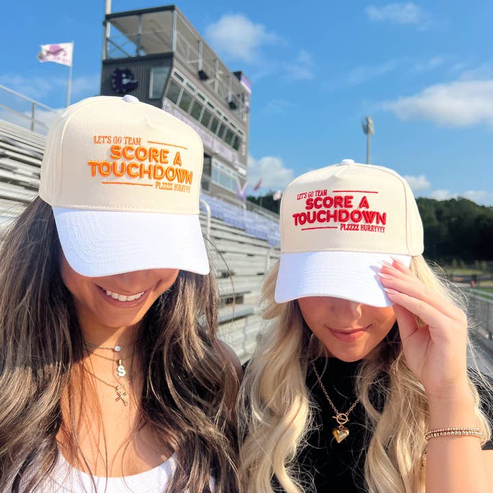 KENZKUSTOMZ - Wholesale Trucker Hat - Women's - Score a Touchdown Plz Hurry - White Vintage Trucker Hat6