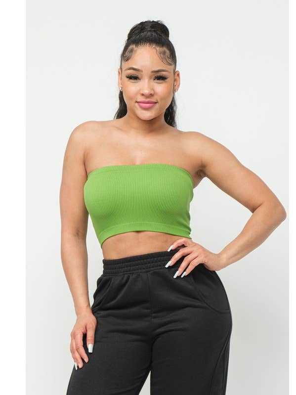 Stretchy Ribbed Seamless Tube Top for wholesale by MintChoco