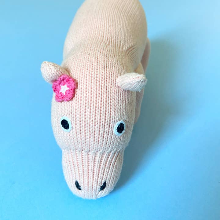 Poppy the Hippo – Organic Knit Plush Toy for wholesale by Estella