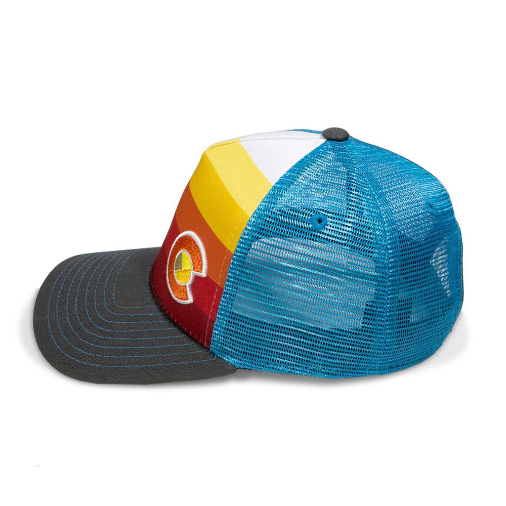 YoColorado - Wholesale Trucker Hat - Unisex - Hat - Blue Mesh - Sunset Fader Trucker2