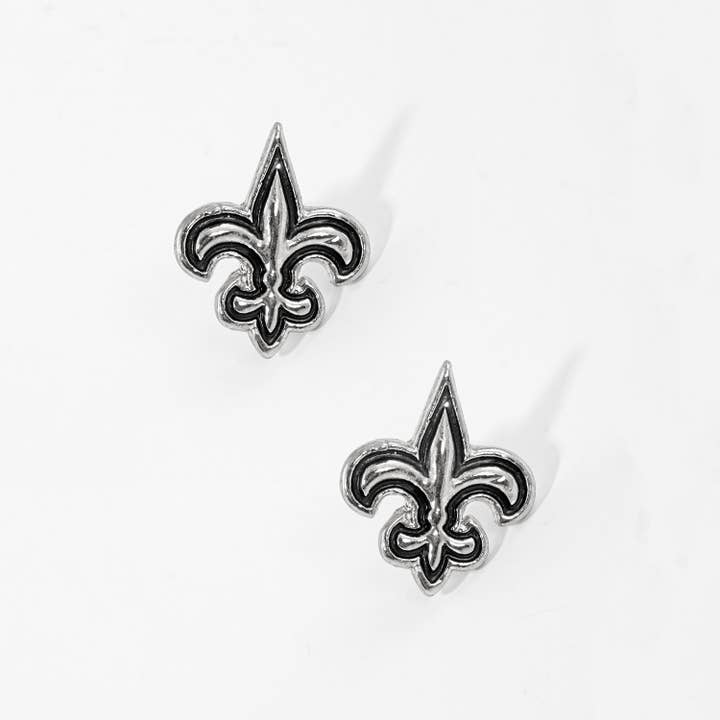 OHBOOBA DESIGN - Wholesale Stud/Post Earrings - Gold Plated Bold Fleur De Lis Stud Earrings2