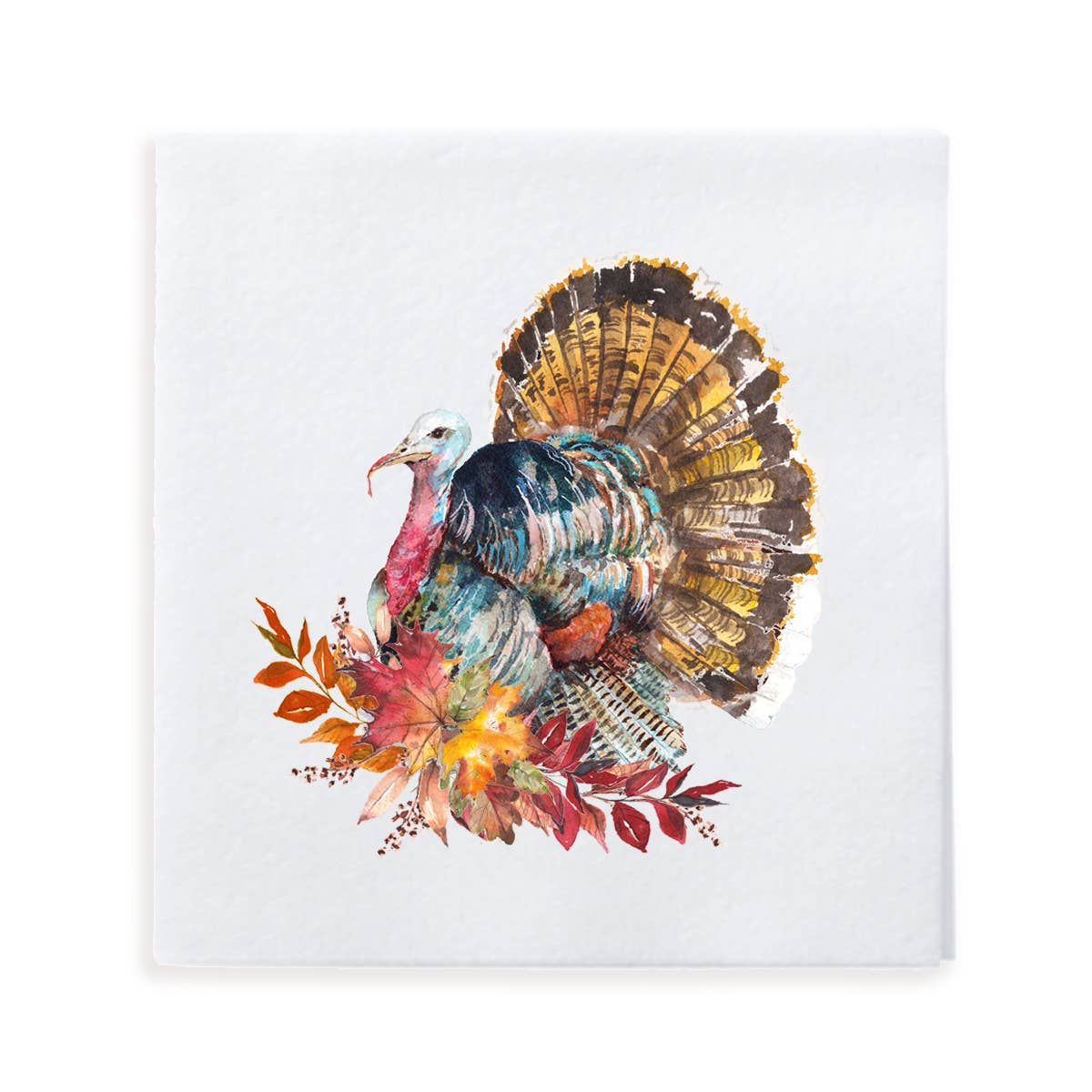 Cami Monet - Wholesale Disposable Napkin - Watercolor Thanksgiving Turkey Cocktail Napkins