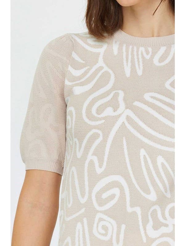 Current Air - Wholesale Knit Top - Women's - Abstract Pattern Knit Top