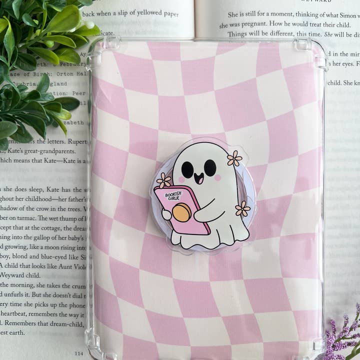 Ghost Bookish Girlie e-reader/ phone grip for wholesale by Glitter Paper Scissors