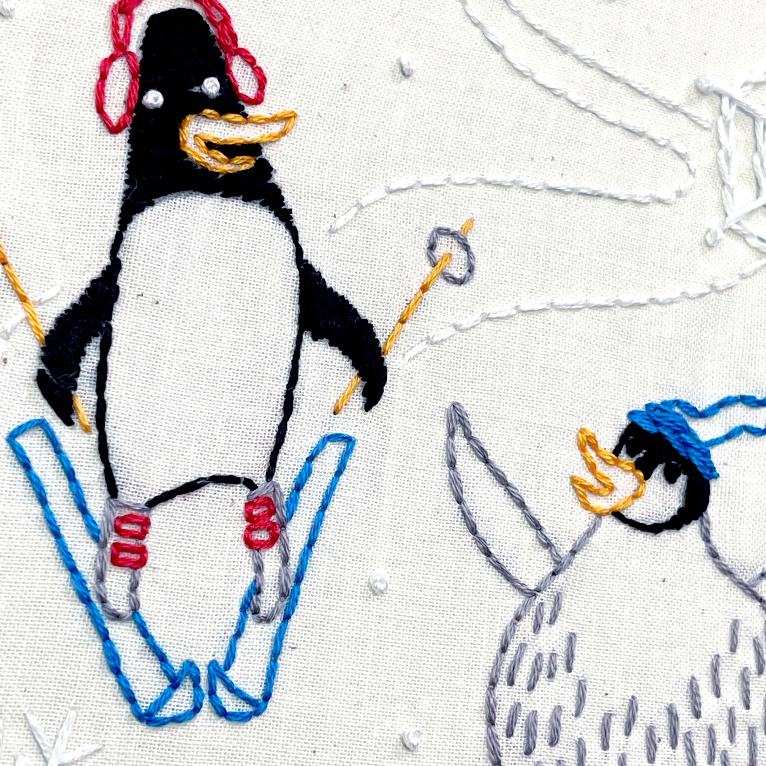 Penguin & Fish – wholesale Material för broderi/korsstygn – Pingviner 8" broderi kit6
