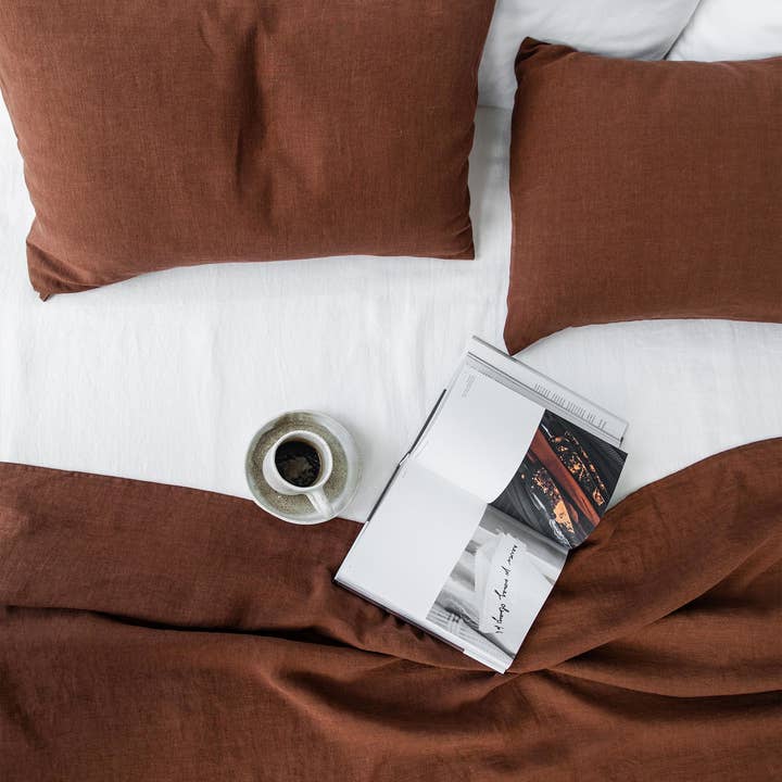 MagicLinen - Wholesale Bedding Pillowcase/Sham - Chocolate brown linen pillowcase