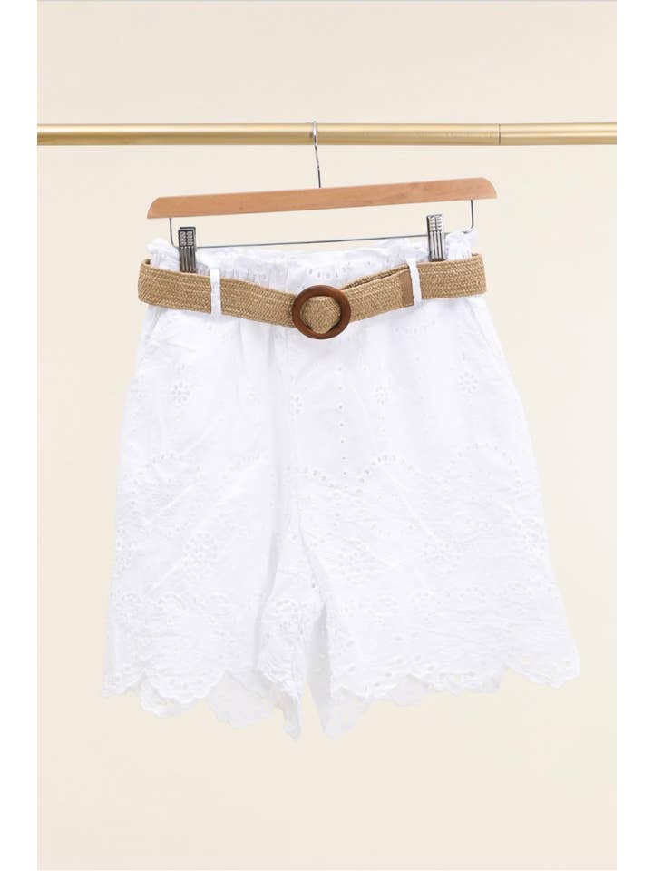 LÉA & LUC - Wholesale Shorts - Women's - Broderie anglaise shorts in 100% cotton REF. 250245