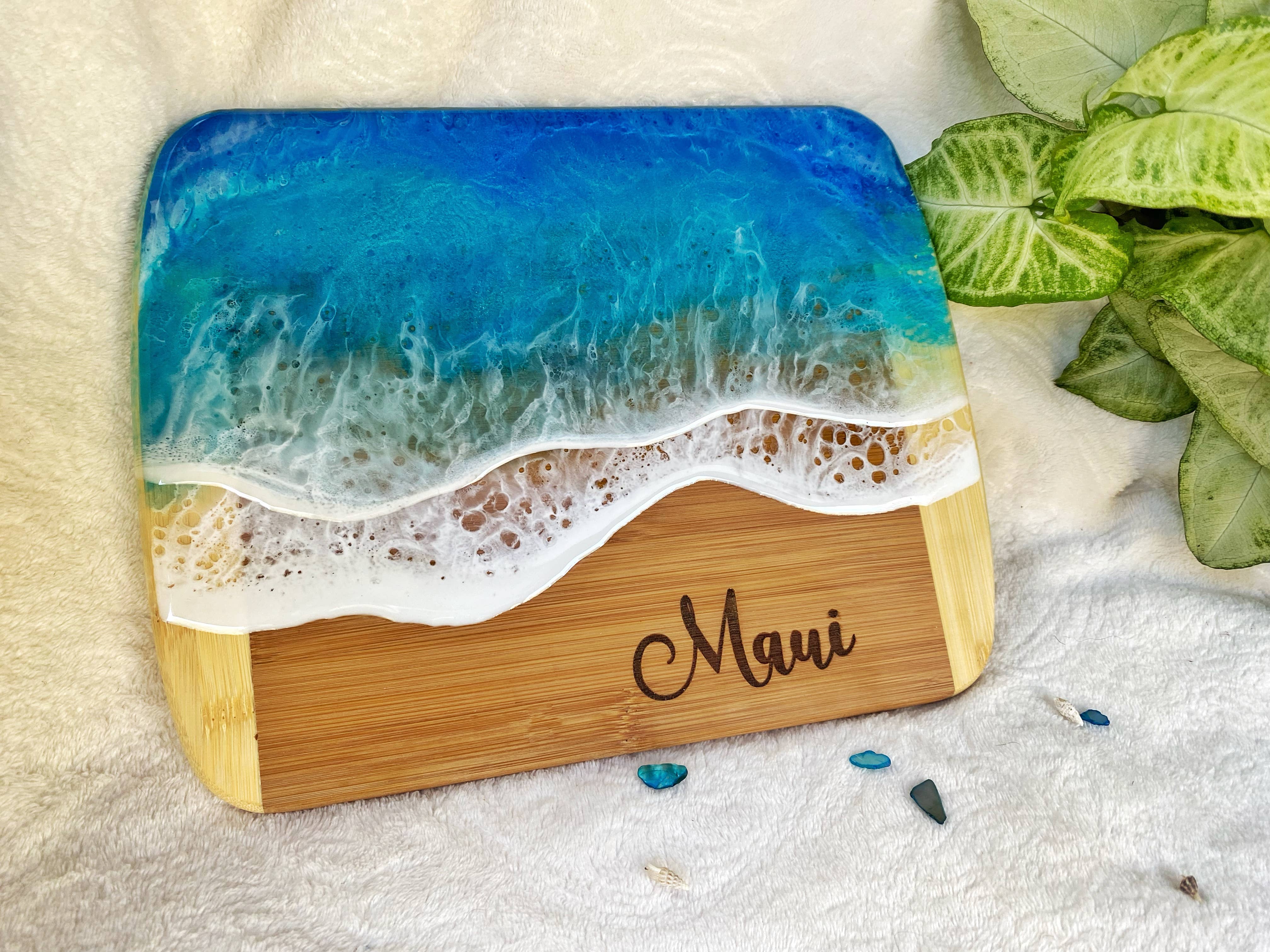 TBM Creations LLC - Wholesale Cheese Board - NEW | MAUI Ocean Charcuterie board Maui made| Serving board2