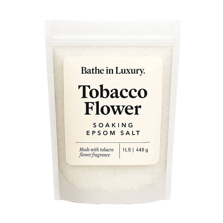 Tobacco Flower Epsom Salt – Warm & Floral Bath Soak for wholesale by Bathe in Luxury