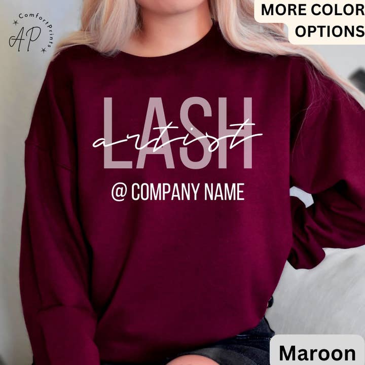 APComfortPrints - Wholesale Graphic Sweatshirt - Women's - Custom Lash Artist Sweatshirt, Personalized Lash Boss #2