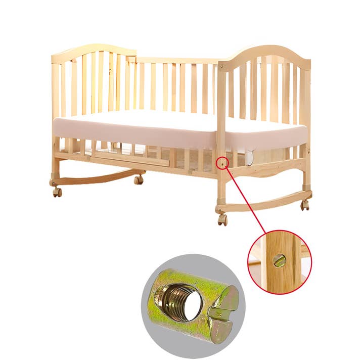 FIXTUREDISPLAYS - Wholesale Craft Supplies - 10PK M6 X 10mm Cross Hole Nuts Barrel Nuts Cross Dowels Slotted Nuts Color zinc 221056