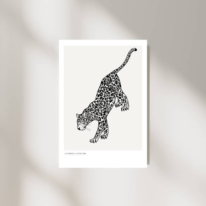 Climbing Cheetah Kunstdruck, A4 für den Großhandel von Adrestia’s Revolt