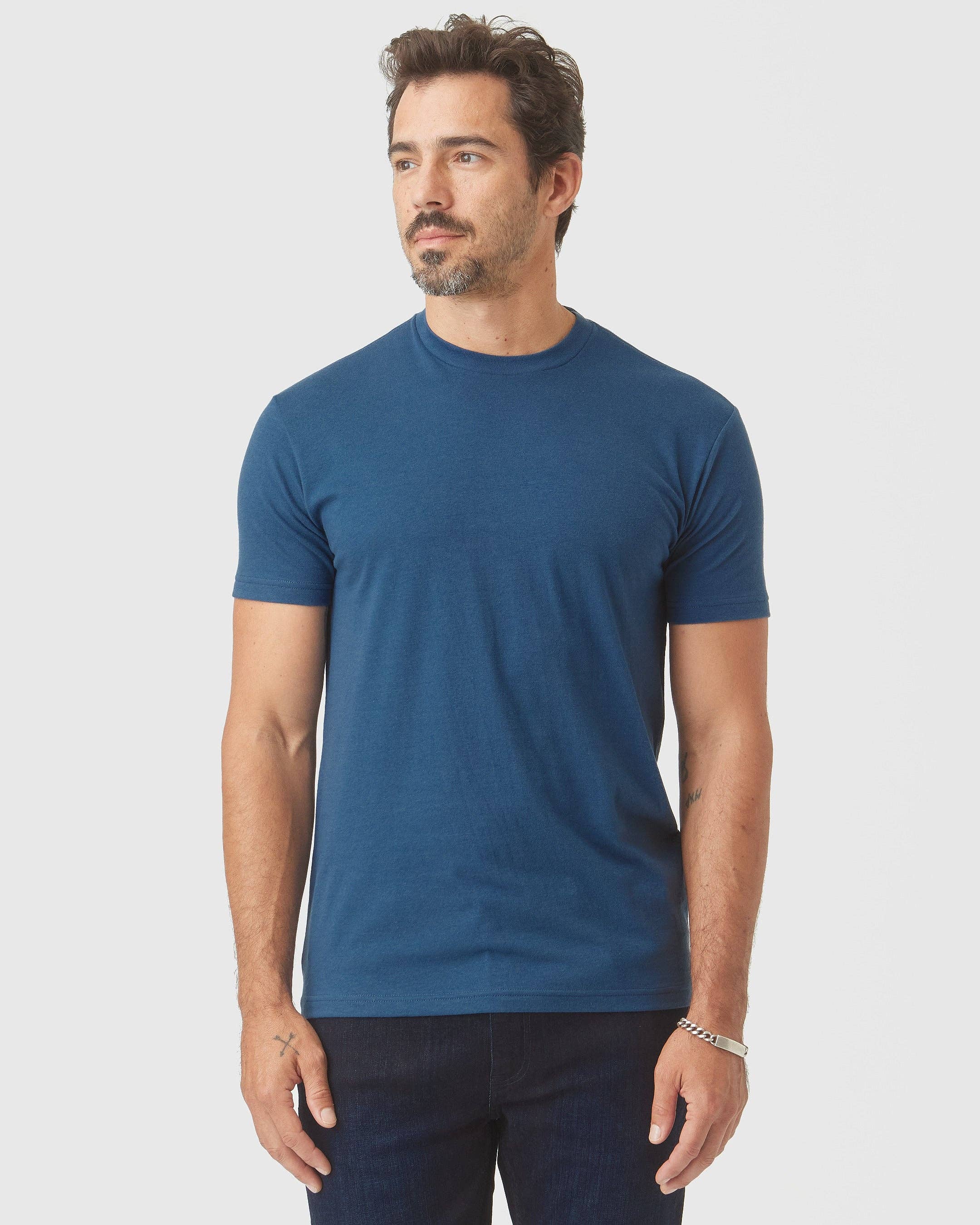 True Classic - Wholesale T-Shirt - Men's - Short Sleeve T-Shirt | Crew Neck | Deep Sea Blue