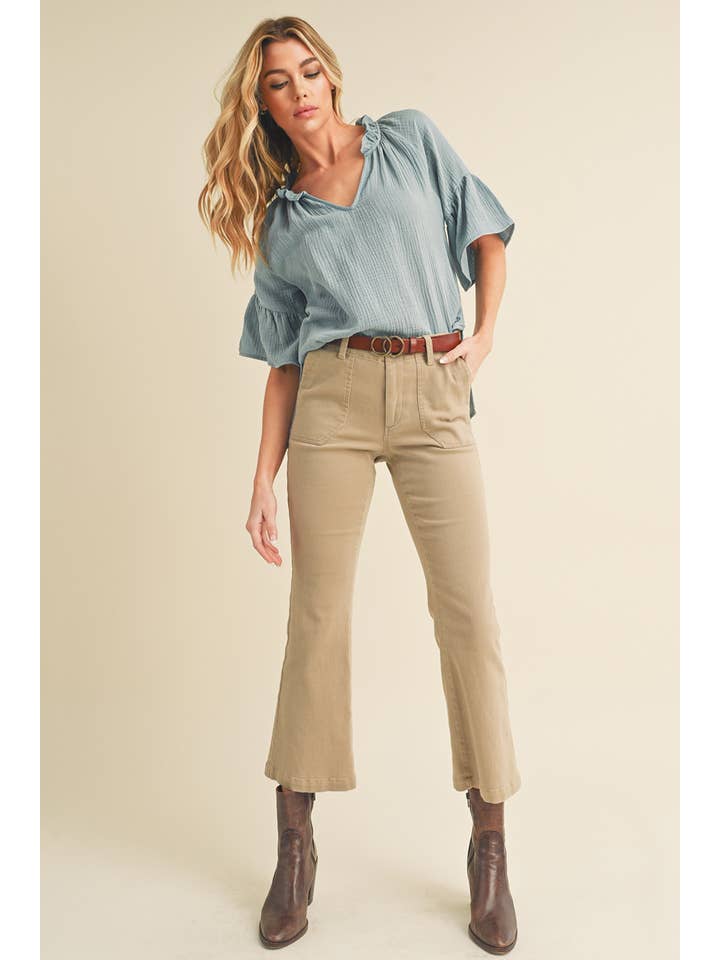 AEMI + CO - Wholesale Blouse - Women's - 8258DK Tes 3/4 Sleeve Ruffle Top22