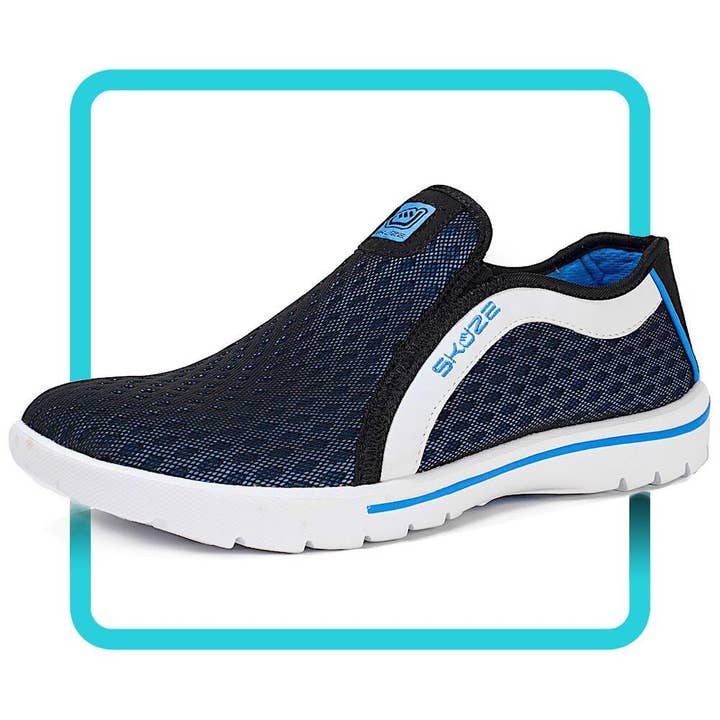 Venice by Skuze Shoes - Black and Blue for wholesale by SKUZE SHOES LLC