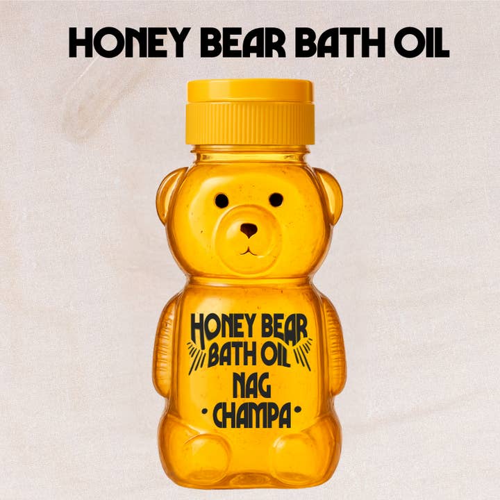 Nag Champa Honey Bear Bath Oil for wholesale by Wild Yonder Studio