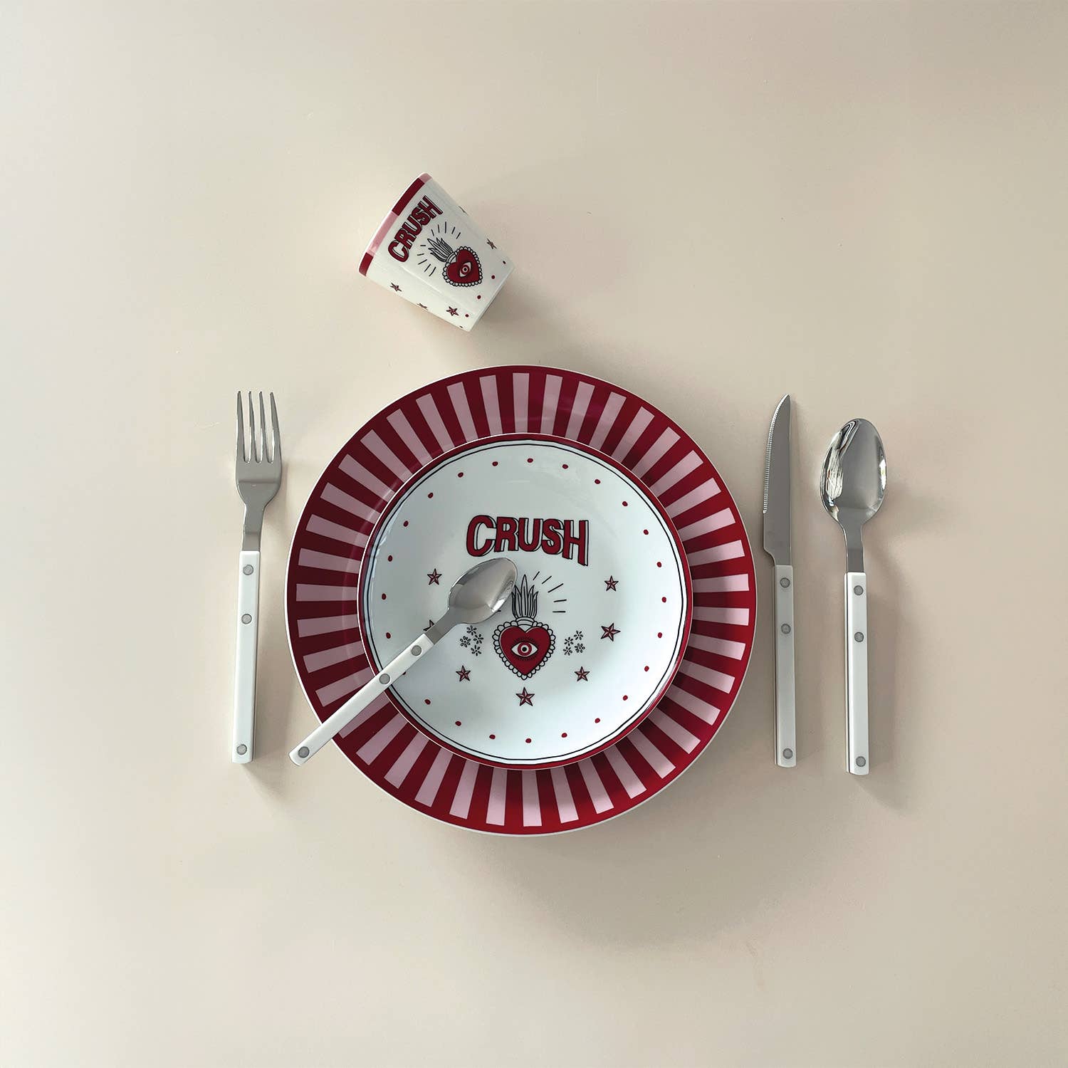 Opjet Paris – wholesale Dinner plate – Set of 4 flat crush plates D26.7cm1