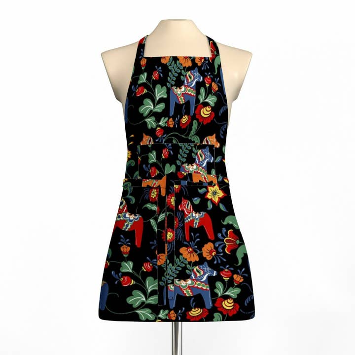 Leksand Black Apron With Pocket for wholesale by Arvidssons Textil